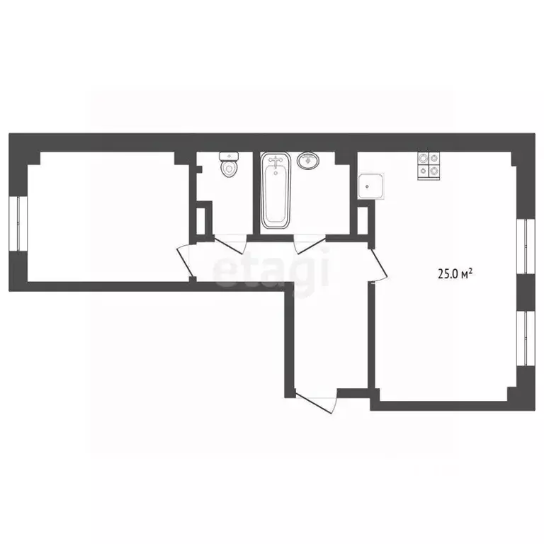 2-к кв. Тюменская область, Тюменский муниципальный округ, д. Патрушева ... - Фото 1