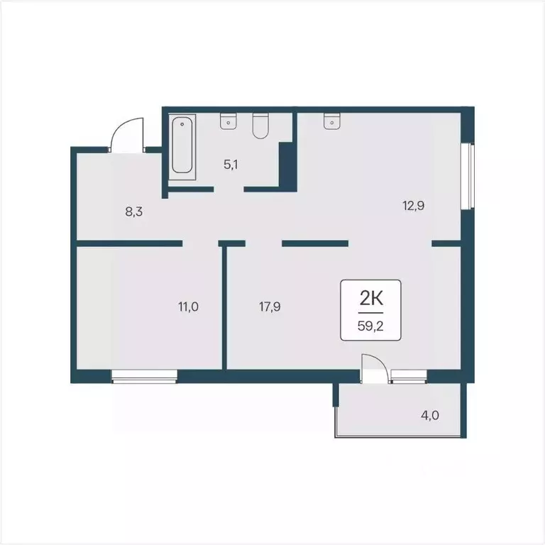 2-к кв. Новосибирская область, Новосибирск Кедровая ул., 80/3 (59.2 м) - Фото 0