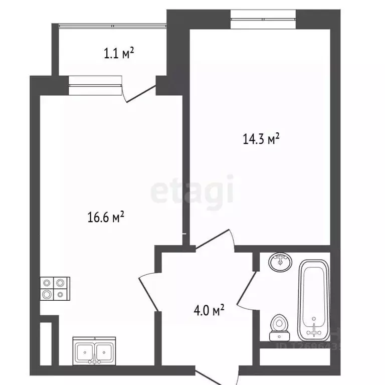 1-к кв. Московская область, Одинцовский городской округ, д. Митькино ... - Фото 2
