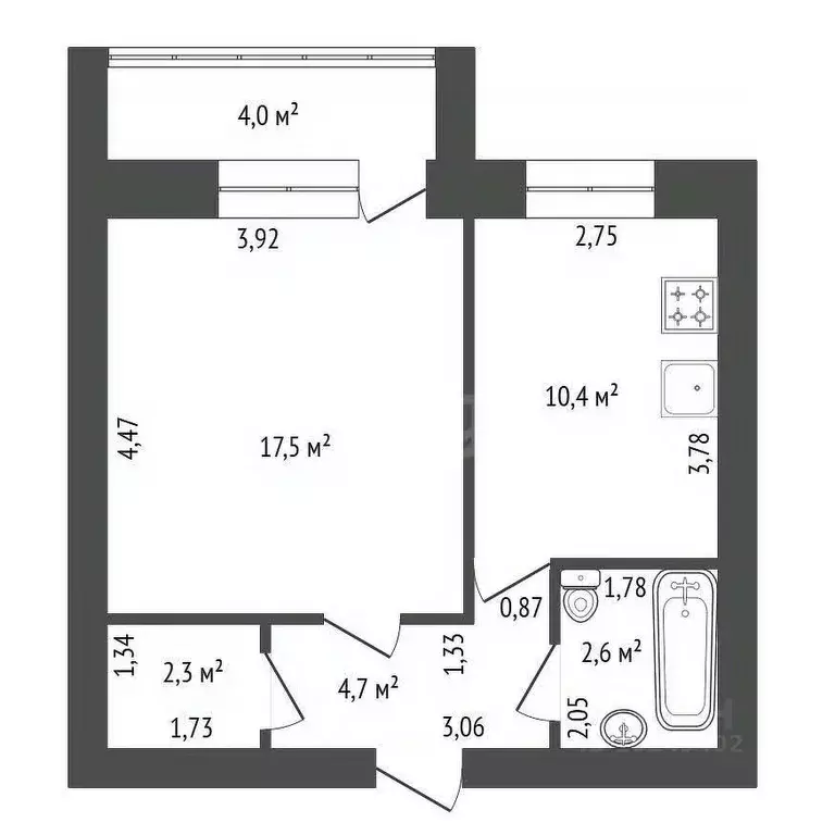 1-к кв. Башкортостан, Уфа ул. Минигали Губайдуллина, 19/6 (38.5 м) - Фото 2