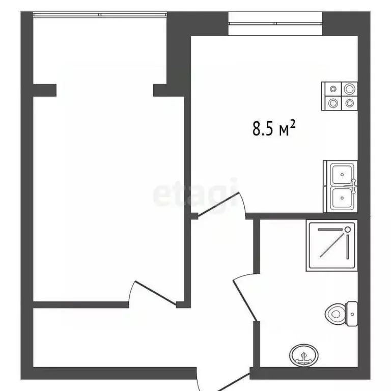 1-к кв. Калининградская область, Калининград Суздальская ул., 15 (30.8 ... - Фото 2