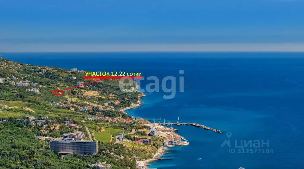 Участок в Крым, Ялта муниципальный округ, Отрадное пгт ш. Дражинского ... - Фото 1