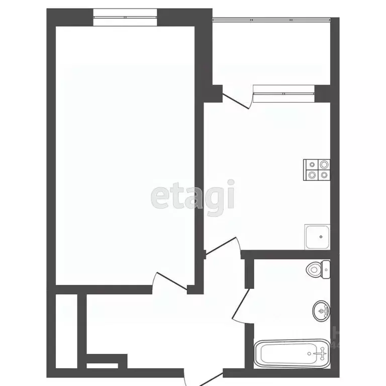 1-к кв. Тюменская область, Тюмень ул. Ветеранов Труда, 9Ак3 (35.0 м) - Фото 2