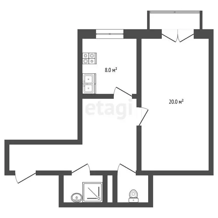 2-комнатная квартира: Самара, Вольская улица, 107 (44 м) - Фото 0