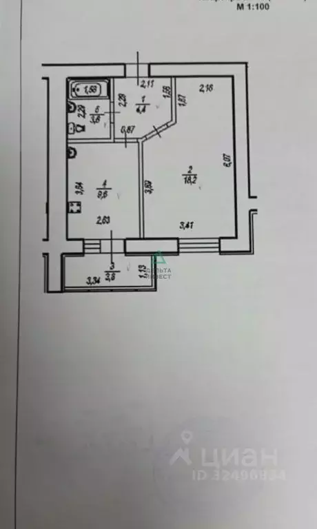 1-к кв. Башкортостан, Уфа ул. Георгия Мушникова, 27 (37.0 м) - Фото 1