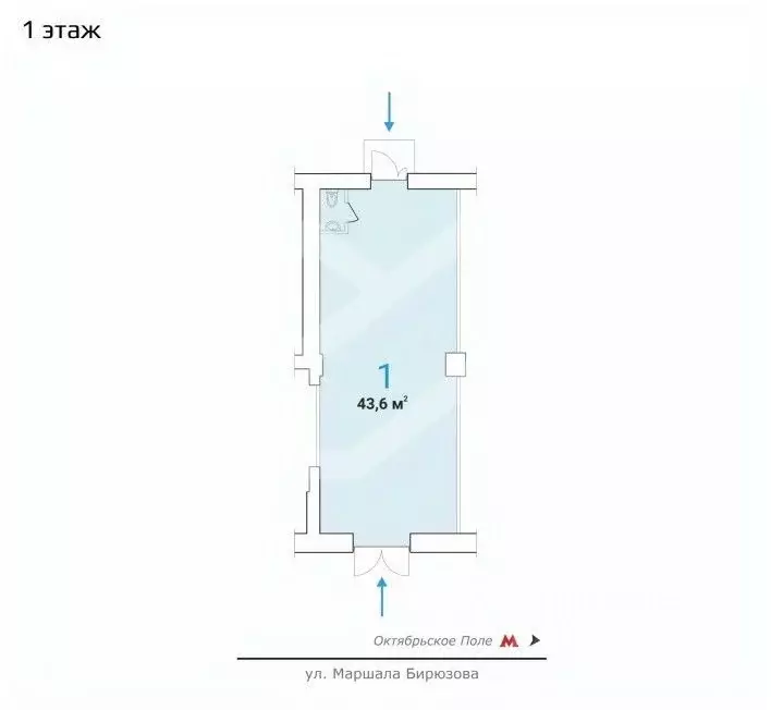 Помещение свободного назначения в Москва ул. Маршала Бирюзова, 16 (44 ... - Фото 2