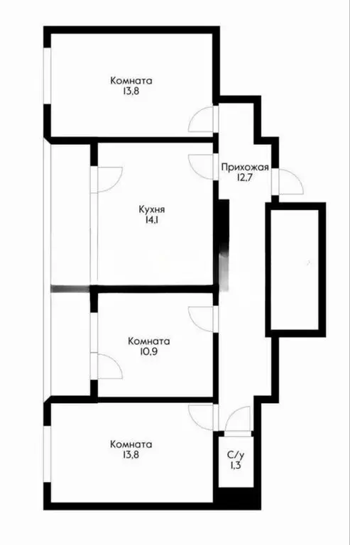 3-комнатная квартира: Краснодар, улица Автолюбителей, 1Дк1 (75 м) - Фото 1