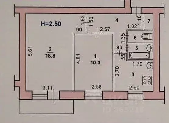 2-к кв. Волгоградская область, Волжский ул. Мира, 27 (45.1 м) - Фото 1