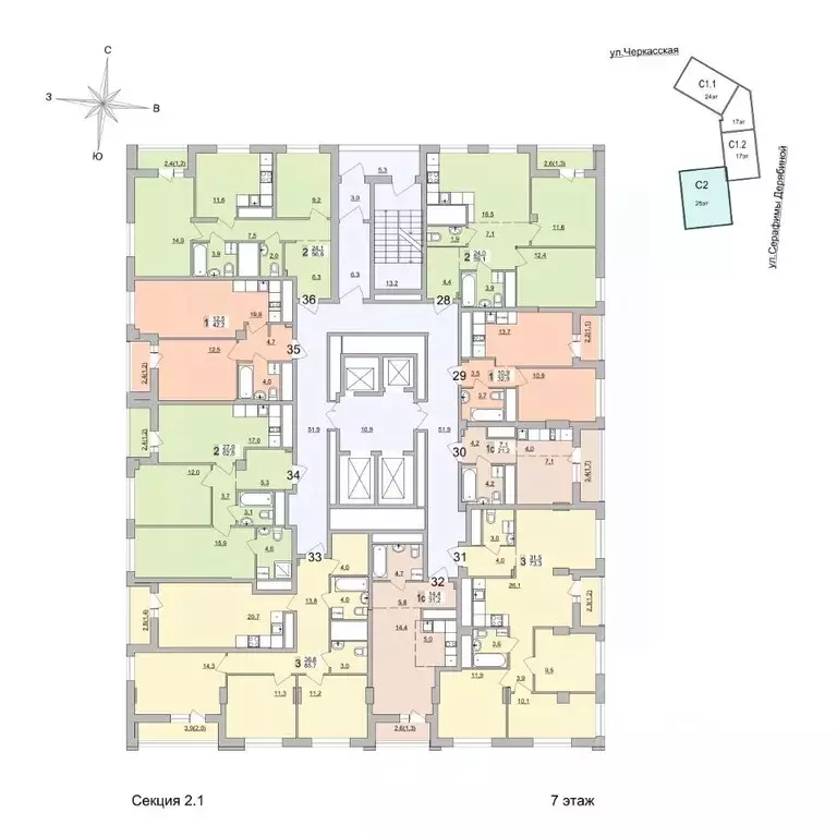 2-к кв. Свердловская область, Екатеринбург ул. Черкасская, 5к3 (60.4 ... - Фото 2