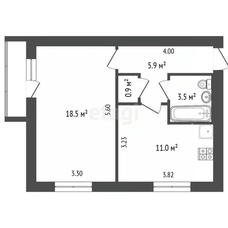 1-к кв. Севастополь с. Андреевка, ул. Морская, 9 (39.8 м) - Фото 1