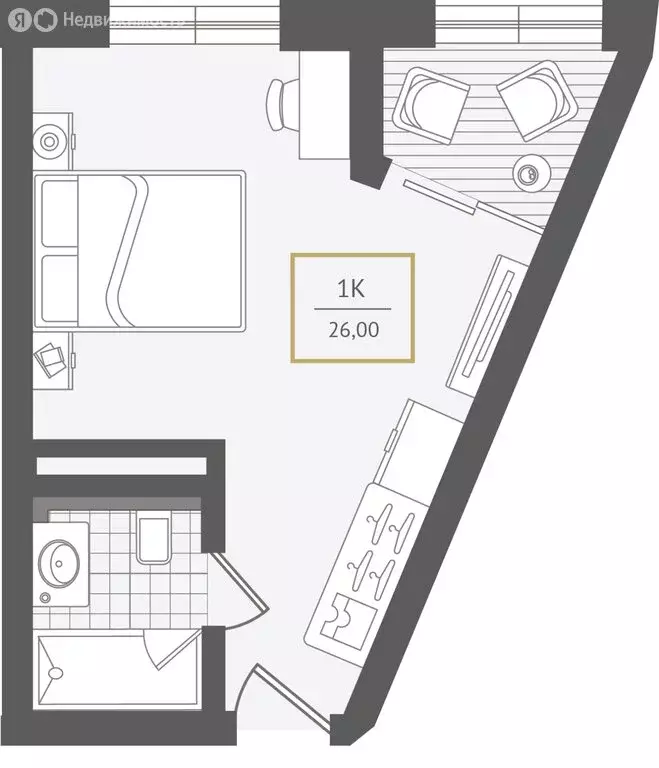 1-комнатная квартира: Адлер, улица Ленина, 280А (26.4 м) - Фото 1