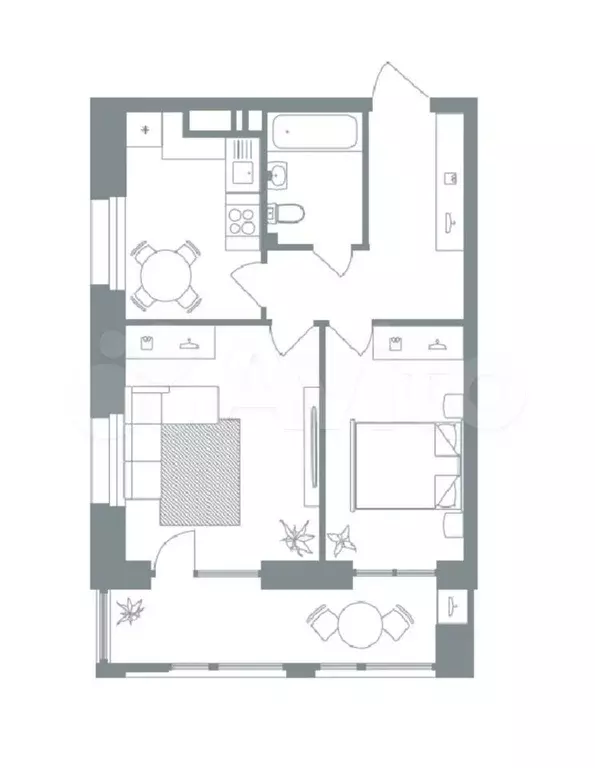 2-к. квартира, 49 м, 5/8 эт. - Фото 0