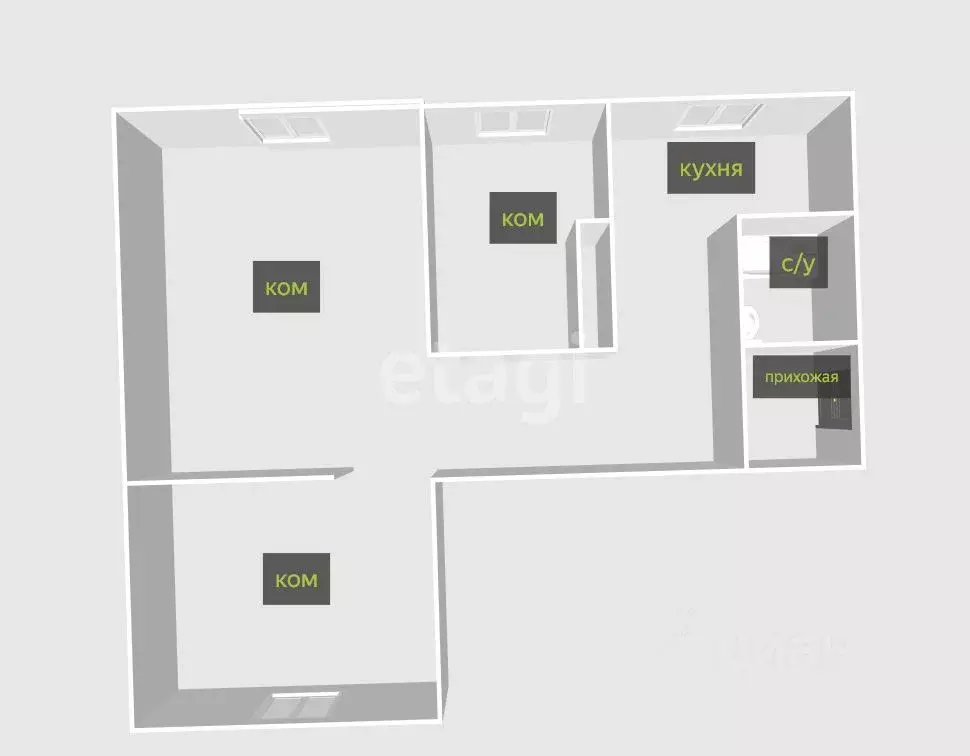 3-к кв. Сахалинская область, Южно-Сахалинск Большая Елань п/р, ул. ... - Фото 1