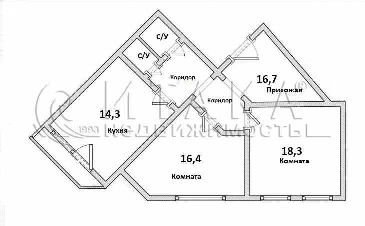 2-комнатная квартира: Санкт-Петербург, Богатырский проспект, 58к3 (71 ... - Фото 1