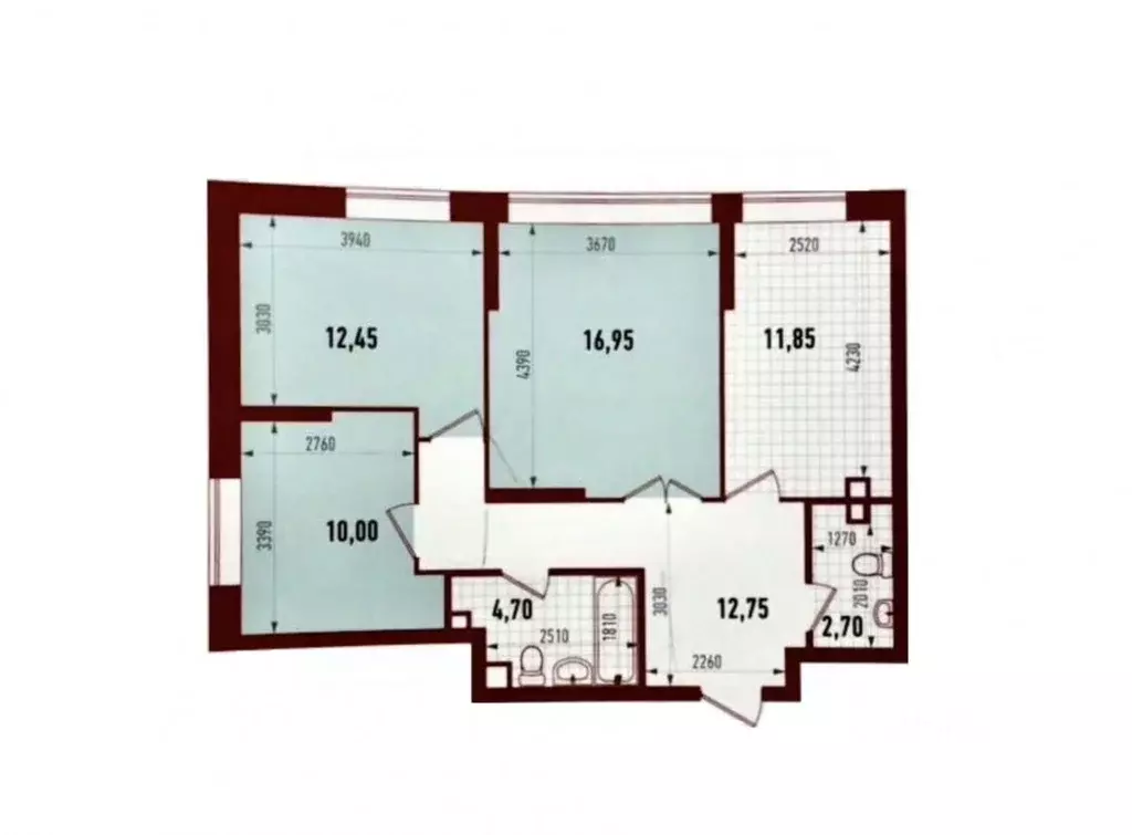 3-к кв. Татарстан, Казань Комсомольская ул., 2 (73.0 м) - Фото 2