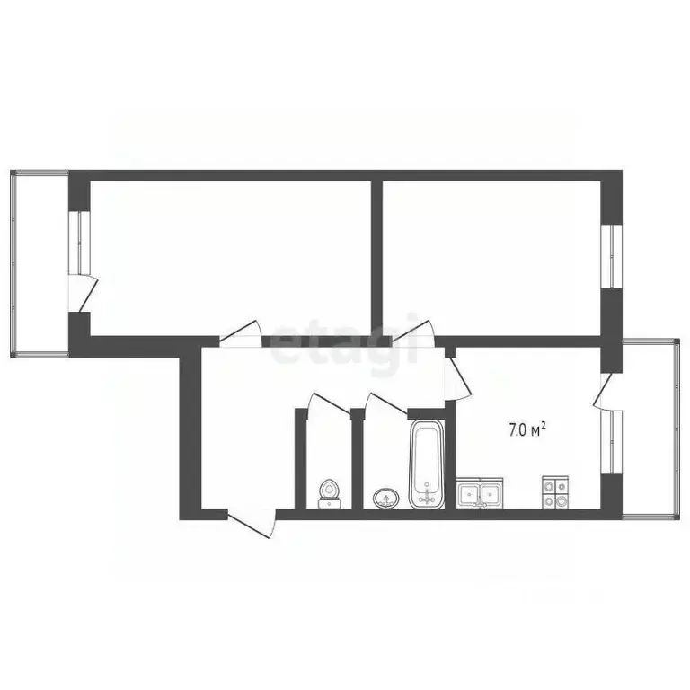 2-к кв. Ростовская область, Ростов-на-Дону ул. Оганова, 16 (42.7 м) - Фото 1