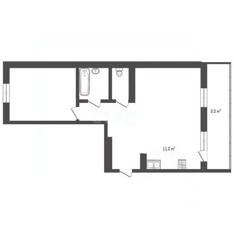 2-к кв. Омская область, Омск ул. Ватутина, 39 (56.2 м) - Фото 2