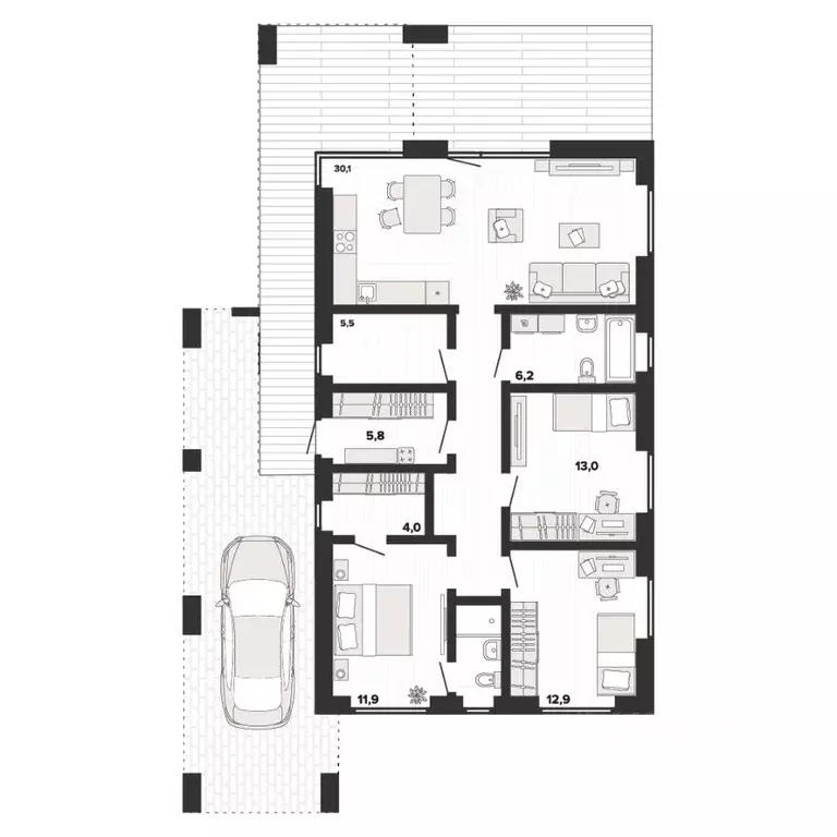 Дом в Челябинская область, Сосновский муниципальный округ, с. Большие ... - Фото 1