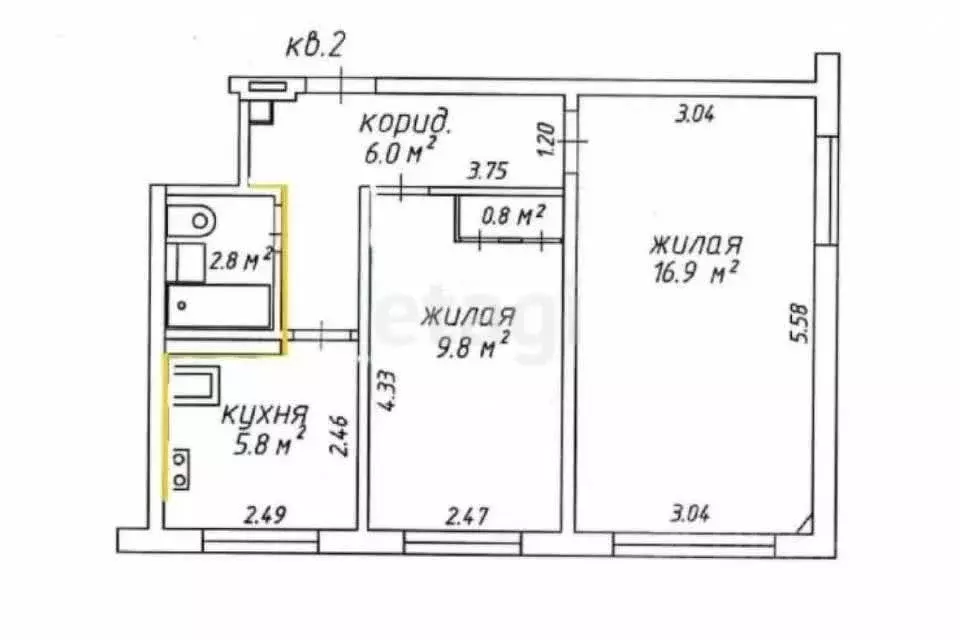 2-к кв. Удмуртия, Ижевск ул. Ленина, 70 (41.0 м) - Фото 1