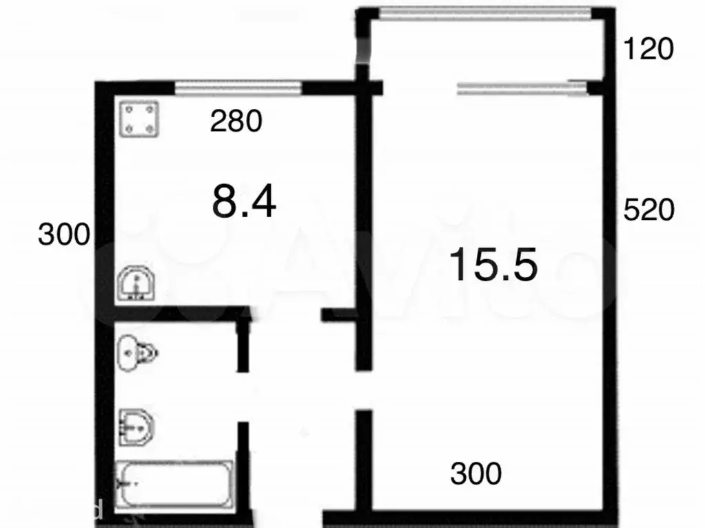 1-к. квартира, 29 м, 5/9 эт. - Фото 0