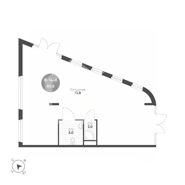 Торговая площадь в Москва 4-я оч., Шагал жилой комплекс, к2.6 (81 м) - Фото 2