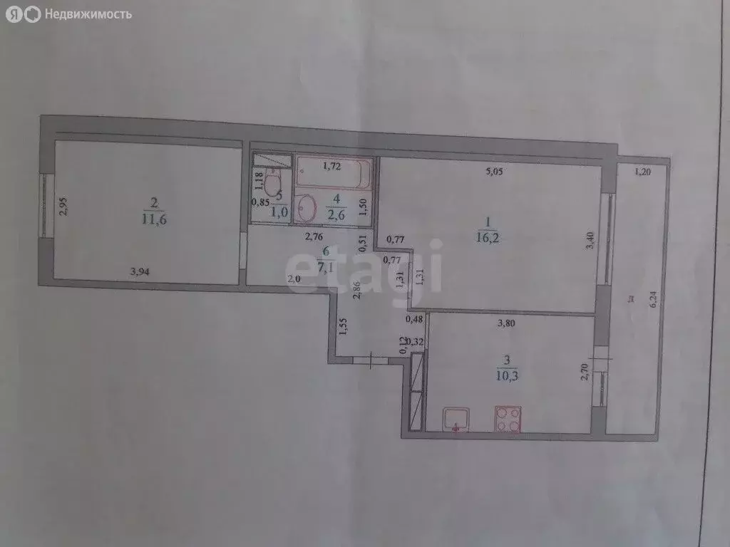 2-комнатная квартира: Ульяновск, улица Генерала Мельникова, 14 (48.8 ... - Фото 1