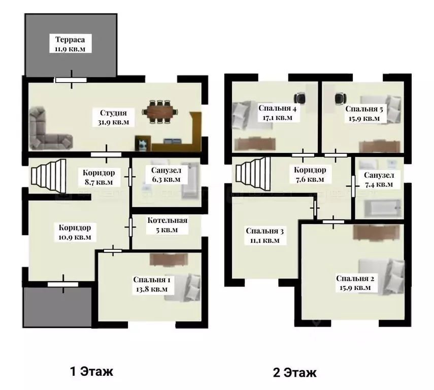 Дом в Татарстан, Казань ул. Самоцветная (173 м) - Фото 2