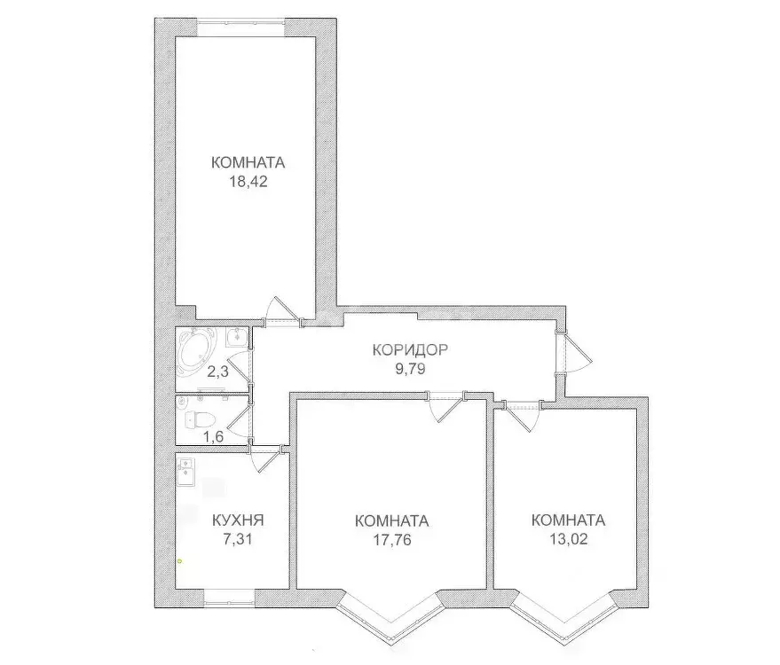 3-комнатная квартира: Москва, улица Косыгина, 5 (70.2 м) - Фото 0