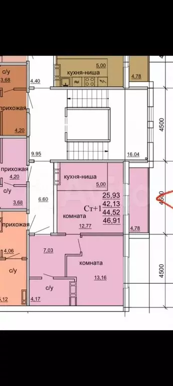 1-к. квартира, 41,5 м, 4/10 эт. - Фото 0