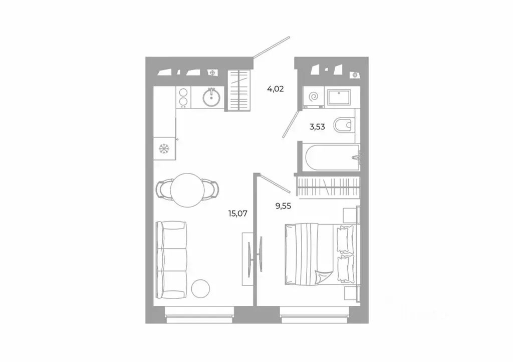 1-к кв. Свердловская область, Екатеринбург Академический мкр, 20-й ... - Фото 0