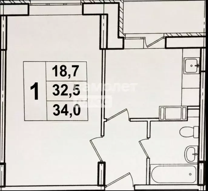 1-к кв. Московская область, Балашиха ул. Романычева, 5 (33.4 м) - Фото 2