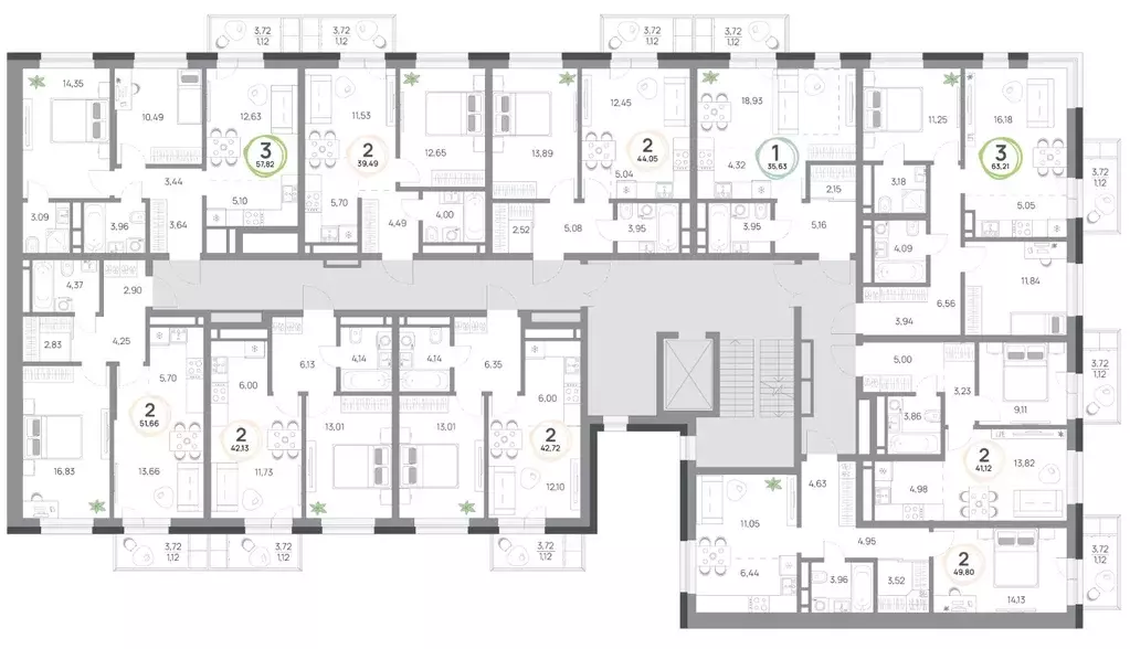 2-к кв. Красноярский край, Красноярск Юдинский жилой комплекс (51.69 ... - Фото 2