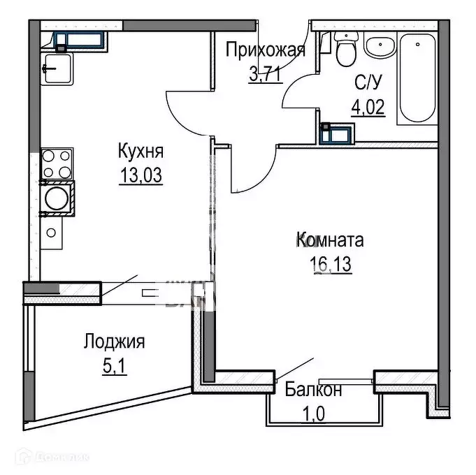 Продаётся 1-к квартира, 42.99 м - Фото 0