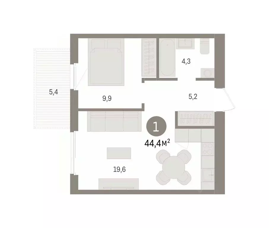 1-к кв. Новосибирская область, Новосибирский район, Краснообск рп, 3-й ... - Фото 2