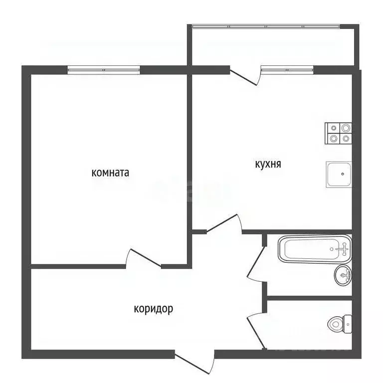 1-к кв. Воронежская область, Воронеж Ростовская ул., 58/3 (34.6 м) - Фото 1