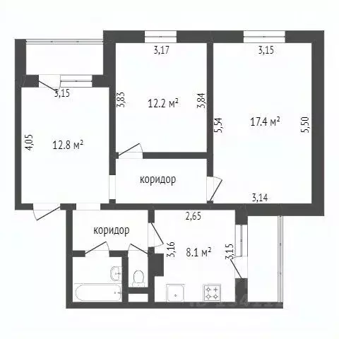 3-к кв. Белгородская область, Белгород бул. Юности, 43 (63.0 м) - Фото 1