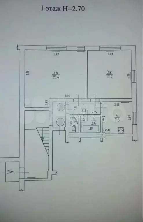 2-к. квартира, 57,4 м, 1/4 эт. - Фото 0