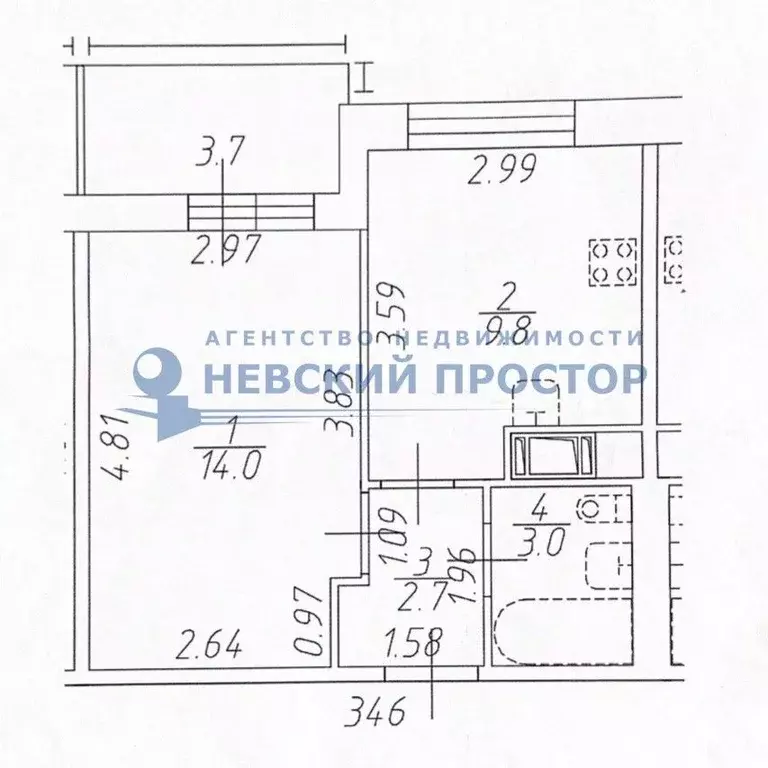 1-к кв. Санкт-Петербург ул. Бабушкина, 55к1 (29.5 м) - Фото 1