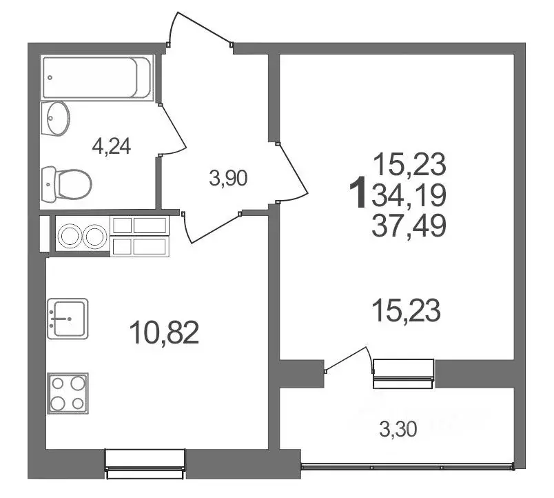 1-к кв. Белгородская область, Белгородский район, Разумное рп, ... - Фото 1