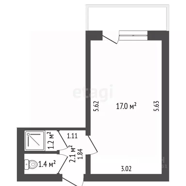 Студия Краснодарский край, Анапа Крымская ул., 218 (21.7 м) - Фото 1