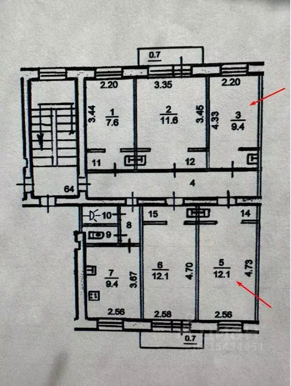 Комната Псковская область, Псков ул. Гагарина, 13 (23.4 м) - Фото 2