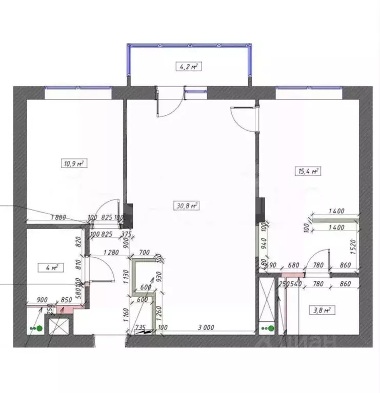 2-к кв. Тульская область, Тула Оборонная ул., 102Б (65.5 м) - Фото 0