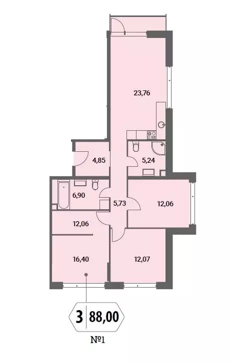 3-комнатная квартира: Москва, Шмитовский проезд, 39к9 (87 м) - Фото 0