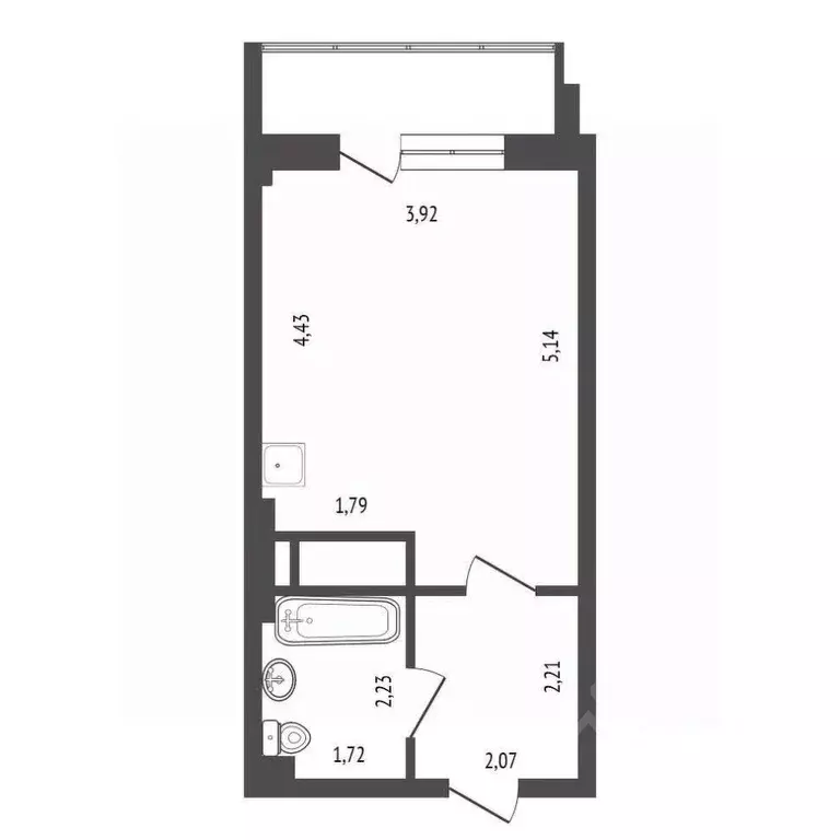 Студия Красноярский край, Красноярск ул. Шевченко, 1А (27.0 м) - Фото 2