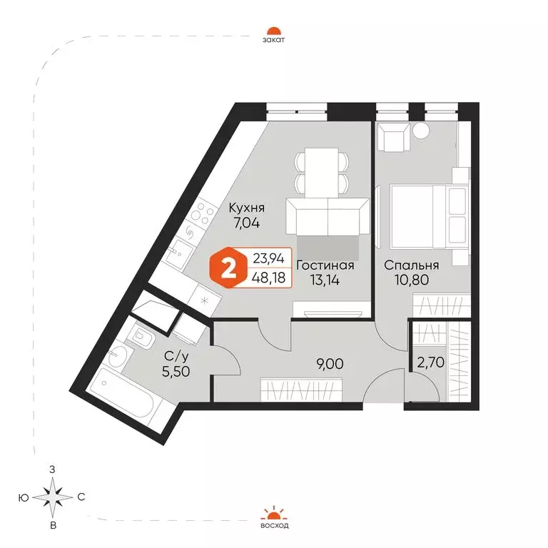 2-комнатная квартира: посёлок городского типа Некрасовский, Заводская ... - Фото 2