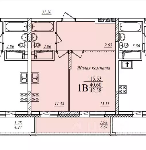 1-к кв. татарстан, казань ул. мансура хасанова, 13 (42.58 м) - Фото 0