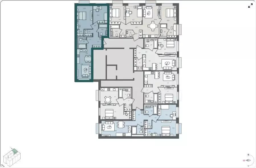 3-комнатная квартира: село Перхушково, микрорайон Равновесие, 1 (65.6 ... - Фото 2