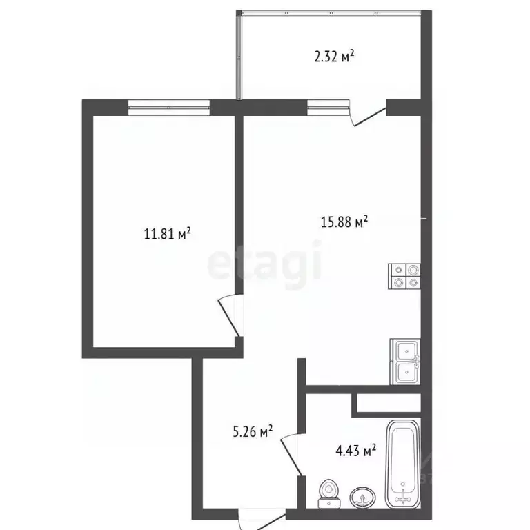 1-к кв. Псковская область, Псковский район, Писковичская волость, д. ... - Фото 1