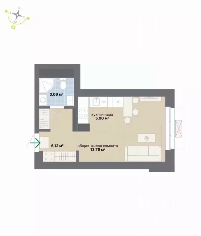 Студия Свердловская область, Екатеринбург ул. Студенческая, 16 (27.94 ... - Фото 1