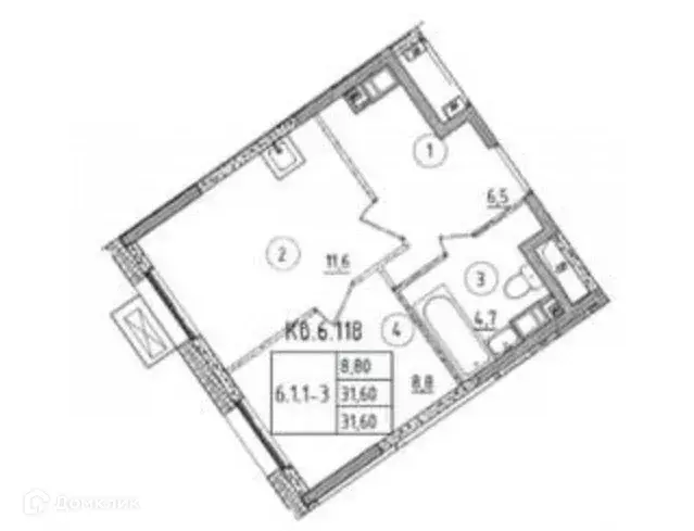 Продаётся 1-к квартира, 31.6 м - Фото 0
